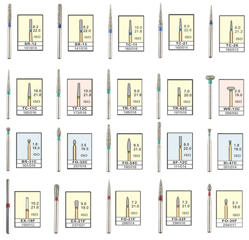 150 шт. пневматические стоматологические Буры Стоматологические алмазные буры kavo
