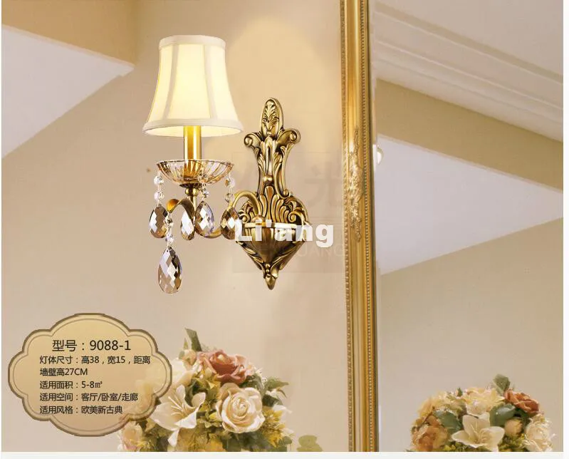 Бесплатная доставка латунный настенный светильник E14 Европейский Классический