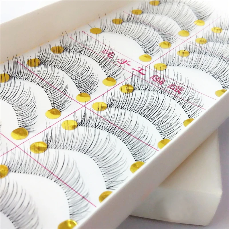 Тонкие Искусственные ресницы YOKPN ручной работы 10 пар мягкие прозрачные со