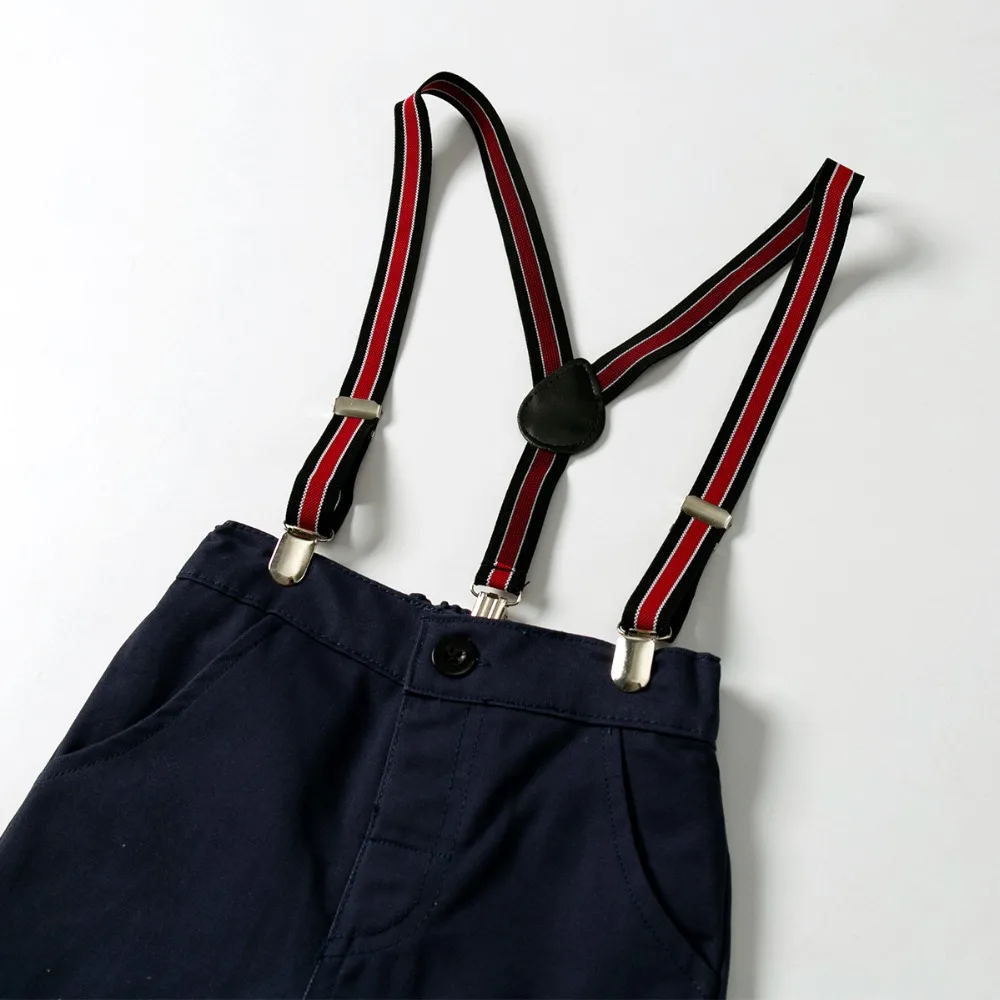New Boys Clothes 2019 Set Long Sleeve Shirt+Suspenders+tie 3psc boys clothing sets |