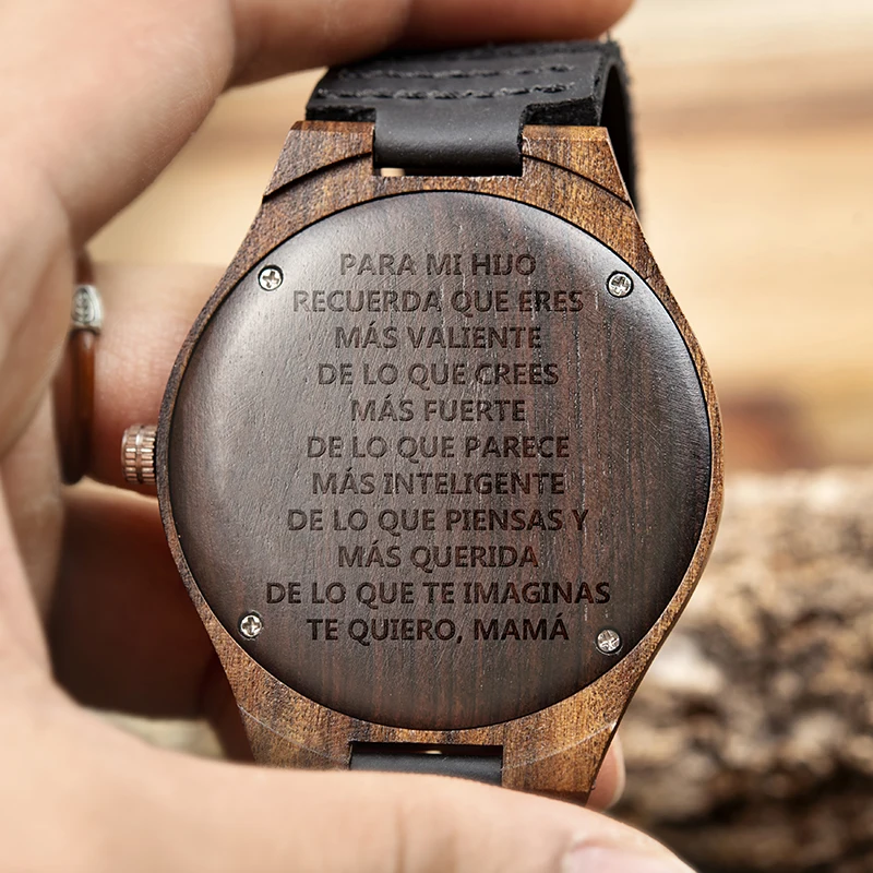 Деревянные часы reloj hombre BOBOBIRD на заказ принимаем гравировку сообщений разных
