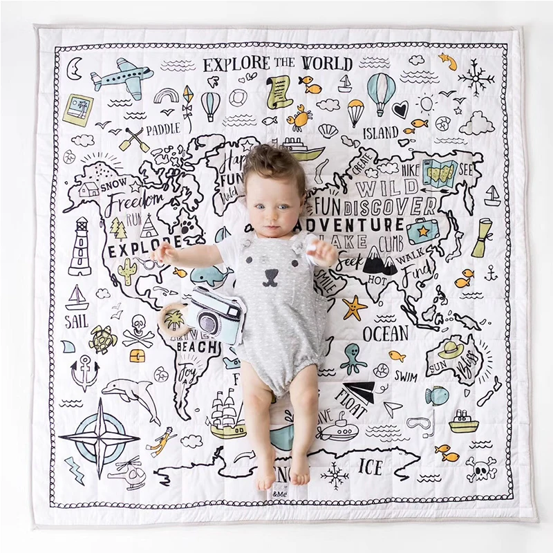 

Baby Play Mat Toys Kids Rug Developing Carpet Baby Room Crawling Pad Folding Mat Baby Drop-proof Carpet Air conditioning Quilt