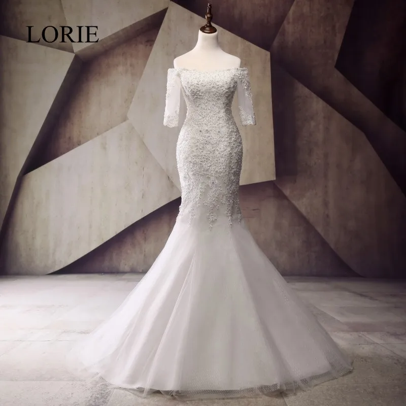 LORIE винтажные Свадебные платья платье русалки de mariee 2018 Роскошные бисероплетенные