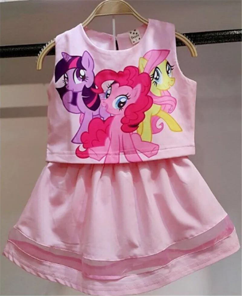 Pink Детская одежда; коллекция года; летняя одежда для маленьких девочек; комплект из футболки и юбки; детская одежда; костюм для девочек; комплекты одежды; От 3 до 6 лет - Цвет: Pink