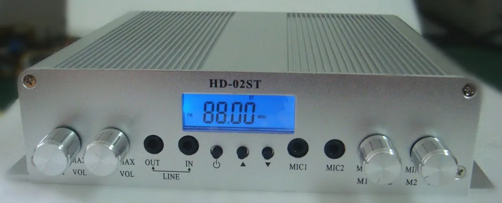 15W FM передатчик ЖК дисплей Экран MP3 плеер Регулируемый широкий диапазон частот 88 ~