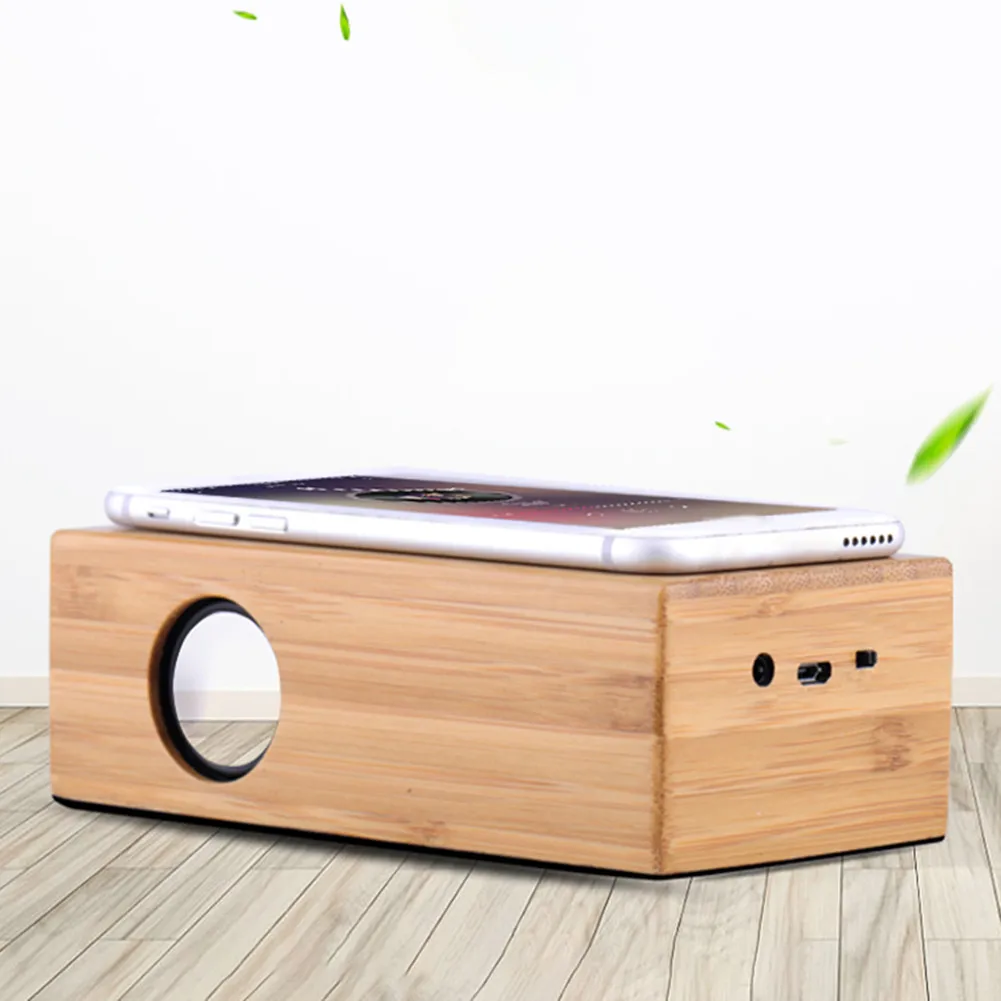 Мини деревянный инновационный Bluetooth динамик Индуктивный беспроводной компьютер высокого качества динамик телефон сабвуфер музыкальный плеер