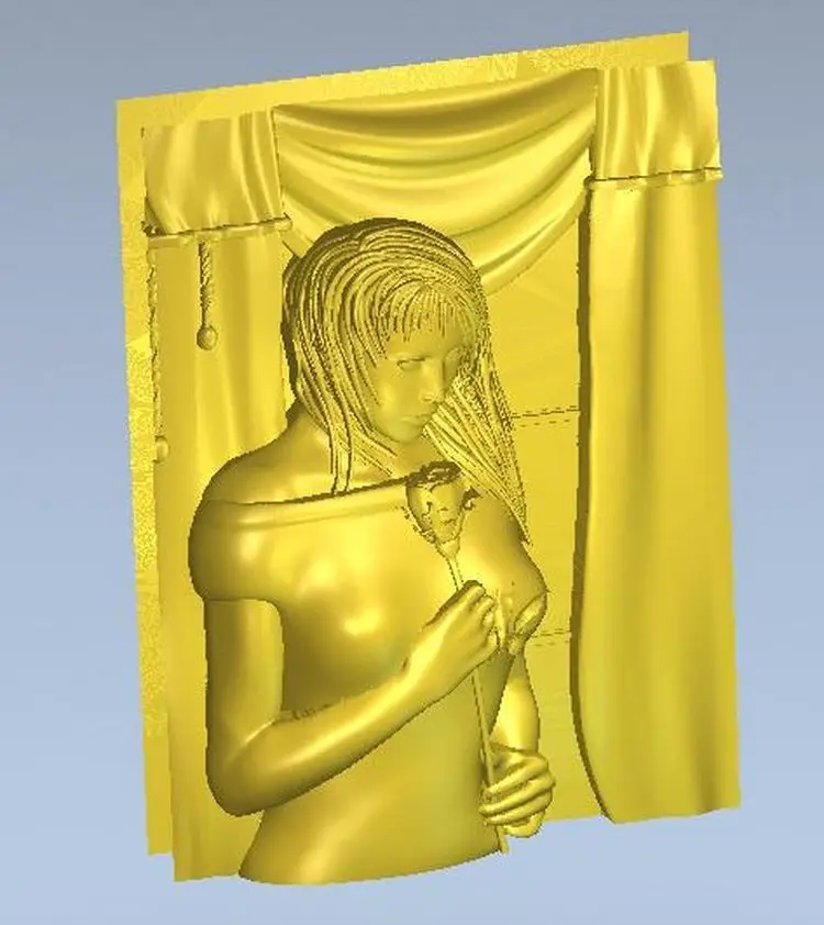 

3d модель, рельеф для ЧПУ в формате STL девочка из ванной комнаты