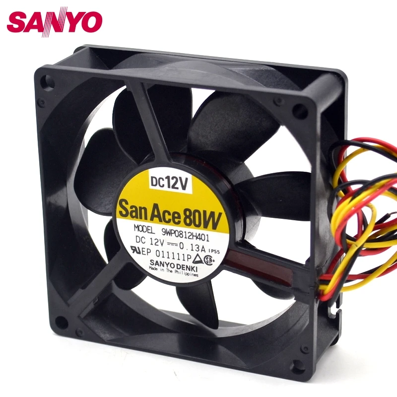 Оригинальный водонепроницаемый охлаждающий вентилятор Sanyo IIP68 8025 12 В 9WP0812H401 10