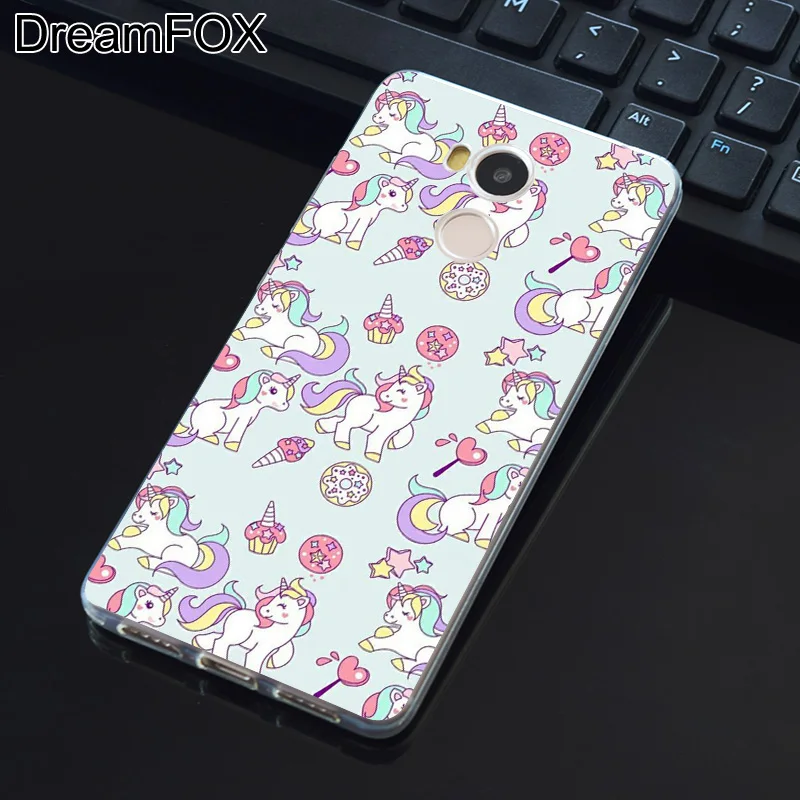 DREAMFOX L419 Cute Rainbow Unicorn Horse Soft TPU Silicone Case Cover For Xiaomi Redmi Note 3 4 4X 5 5A 6 7 Pro Global |