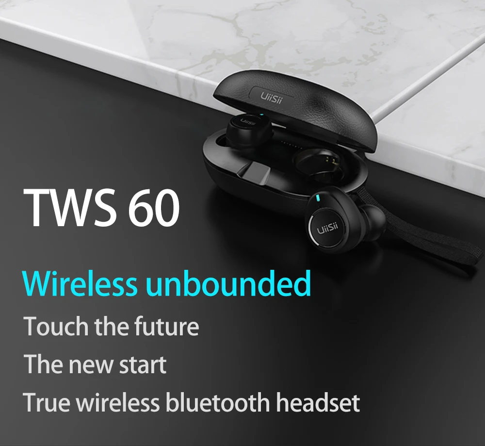 UiiSii TWS60 V5.0 bluetooth наушники сенсорные умные Мини Музыкальные Игровые наушники с микрофоном Беспроводные водонепроницаемые спортивные наушники