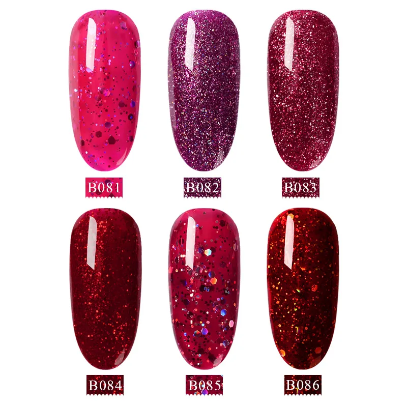 RBAN лак для ногтей красная серия голографический гель с блестками 7 мл Лак