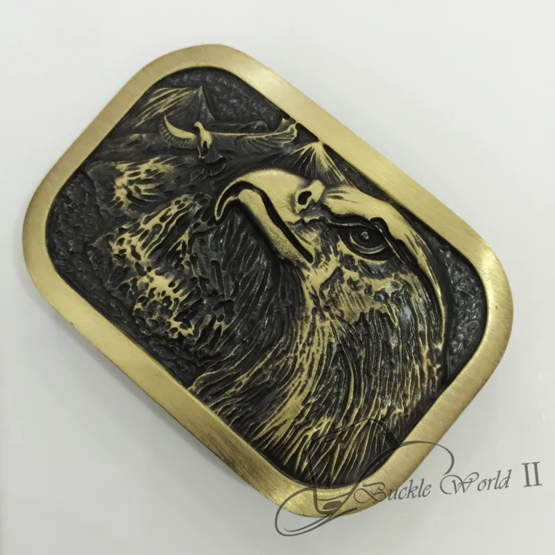 Модная уникальная пряжка для ремня с орлом из твердой латуни 78*54 мм 145 г