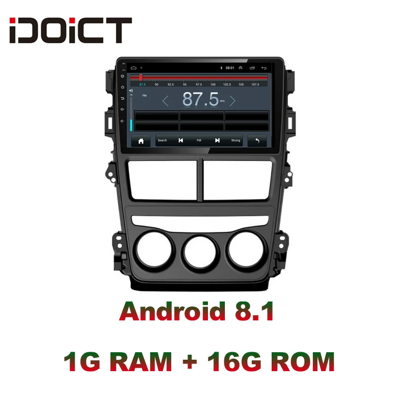 IDOICT Android 8,1 автомобильный dvd-плеер gps навигация Мультимедиа для Toyota Vios Yaris радио автомобильная стереосистема Bluetooth