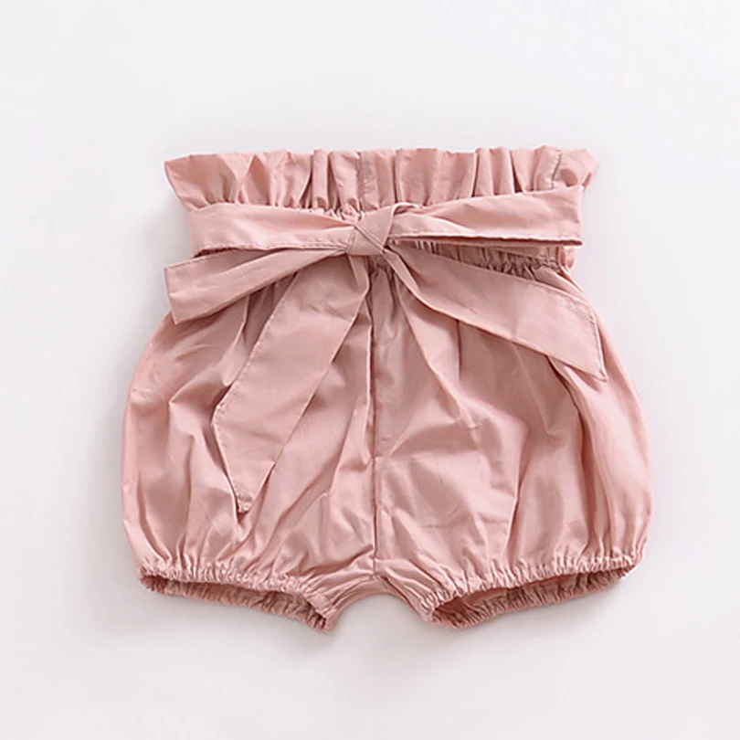Pink Новые летние детские штаны Одежда для мальчиков и девочек Младенцы Малыши Дети Цветочные Лук шорты От 1 до 5 лет - Цвет: Pink