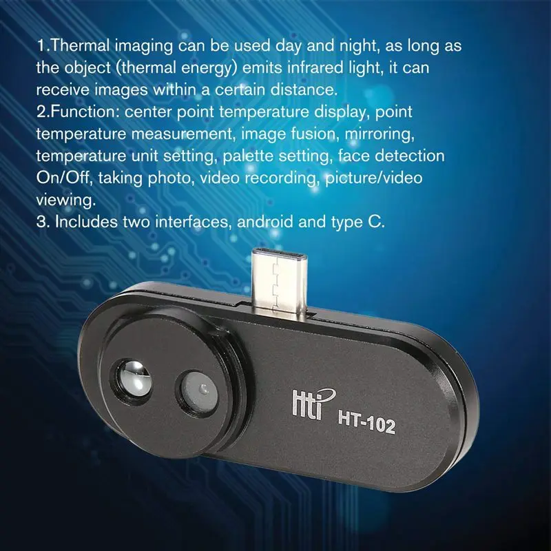 HT 102 Термальность обнаружения Мобильный телефон инфракрасный Imager внешний Камера