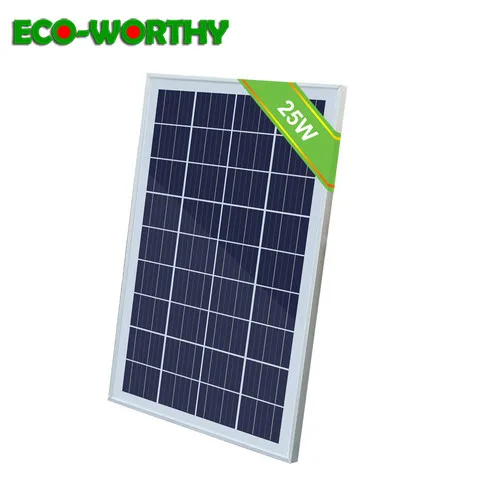 ECOworthy 25 Вт 18 в поликристаллическая солнечная панель питания с кабелями солнечный модуль PV RV лагерь для 12 в зарядное устройство 25 Вт домашний сад