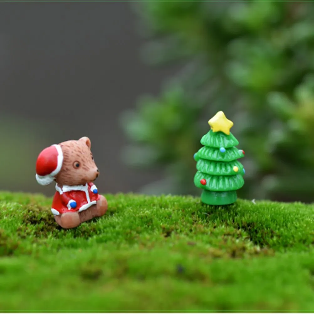 5pcs Bear/ Trees Figures Miniature/Fairy Garden Figurine Dolls House Kids Toys DIY Micro Landscape Resin Christmas Navidad | Дом и сад