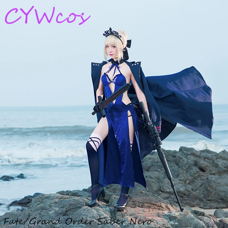 FGO судьба/Grand заказ черный сабля Nero для косплея костюм Купальники Sukumizu купальники