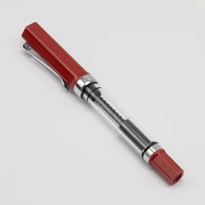 matte red Студенческая практика каллиграфии пластиковая прозрачная авторучка F Перо 0,5 мм с капюшоном Перо 0,38 мм Цветные чернильные ручки школьные принадлежности - Цвет: matte red