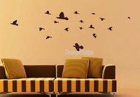 wall stickers modern home decor beautiful set of 17 birds vinyl diy self adhesive removable decal window living room wall la415