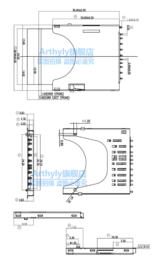 10 шт. 10Pin SD комбо колода бомба слот для sd-карты всплывающий слот для sd-карты разъем SD оболочка