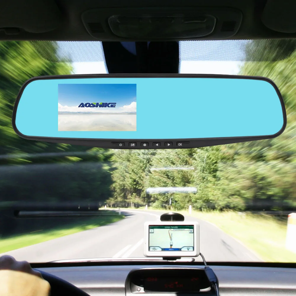 AOSHIKE 3 5 дюймовый сенсорный HD 720 P Автомобильный Зеркало заднего вида Регистраторы