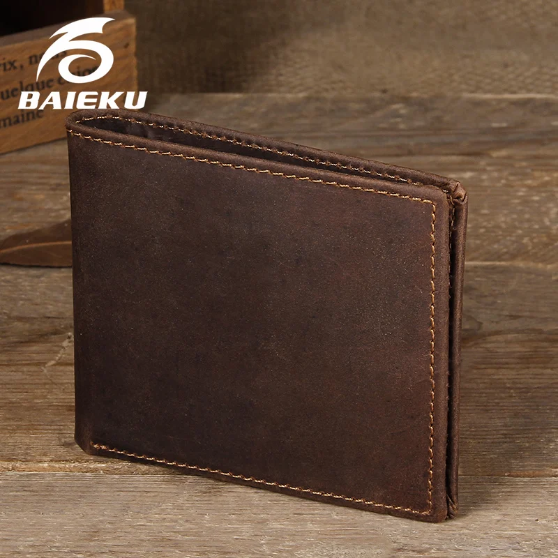 BAIEKU мужские кошельки из натуральной кожи стандартные короткие универсальный