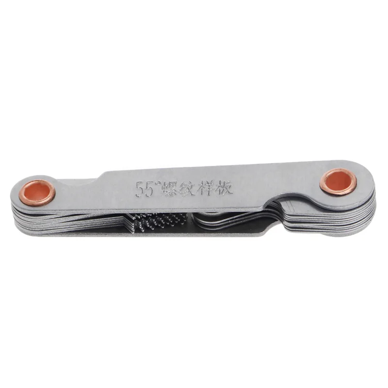 

2 Pcs Stainless Steel Metric Screw Pitch 60+55 Degree Thread Measuring Gauge L15