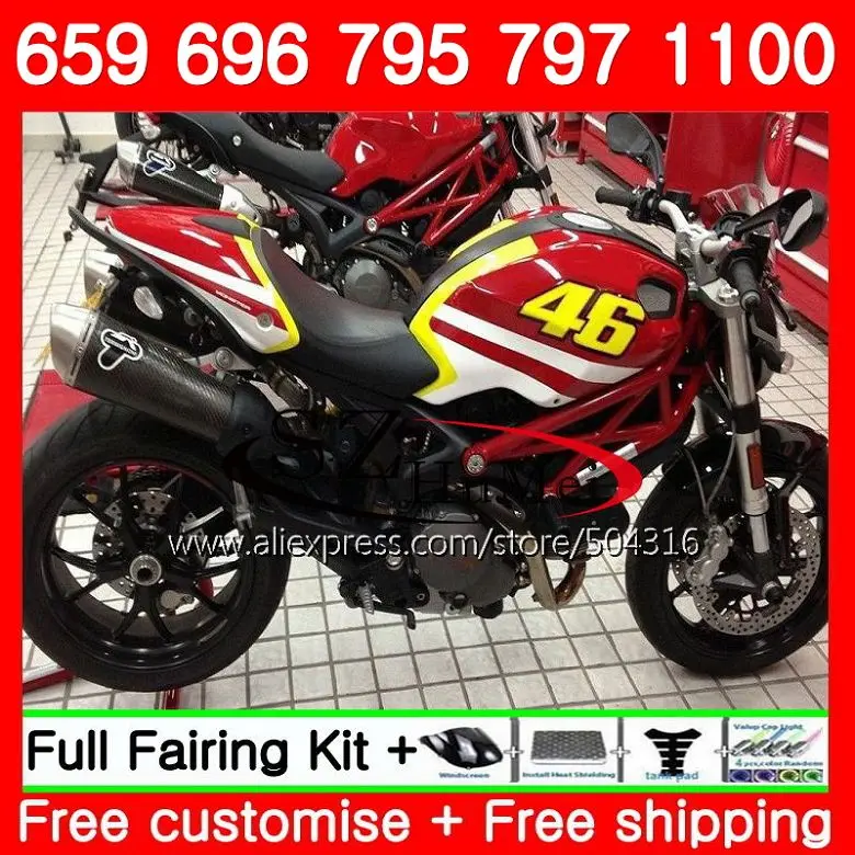 

Body For DUCATI 659 696 795 796 797 09 10 11 98SH1 696S 795S 796S 821 1100 1100S M1000 1200 2009 2010 2011 Fairing