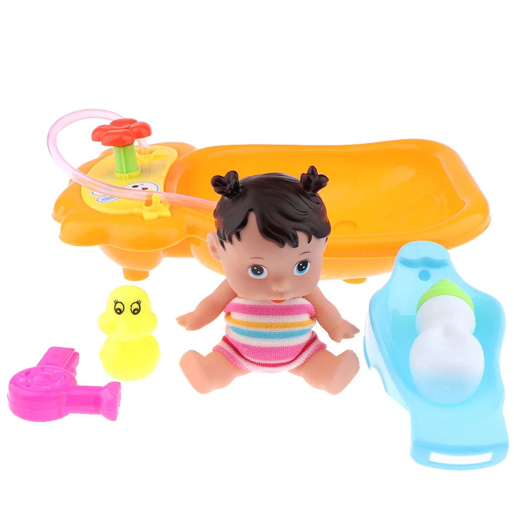 Bathtime кукольный набор для ванной мини игрушка ванны с детской куклой ролевые игры