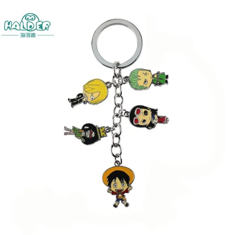 Halder one piece Череп фигурки из сплава металла брелок металлический кулон цвет аниме мультфильм косплей брелок цепочка для ключей для фанатов - Цвет: Key Chain 8