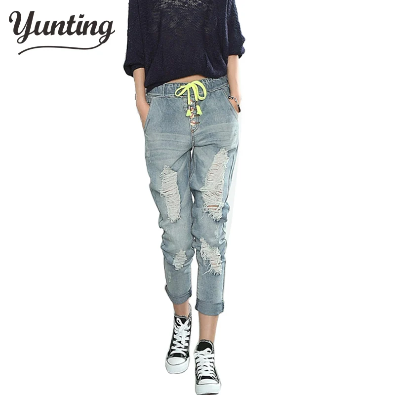 Женские рваные капри на молнии новые модные джинсы свободные 2018|jeans for women|jeans