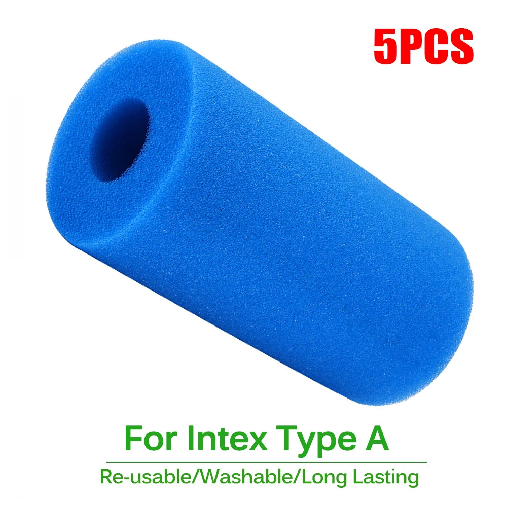 

5 шт., многоразовые губки-фильтры для бассейна Intex, 10x20 см