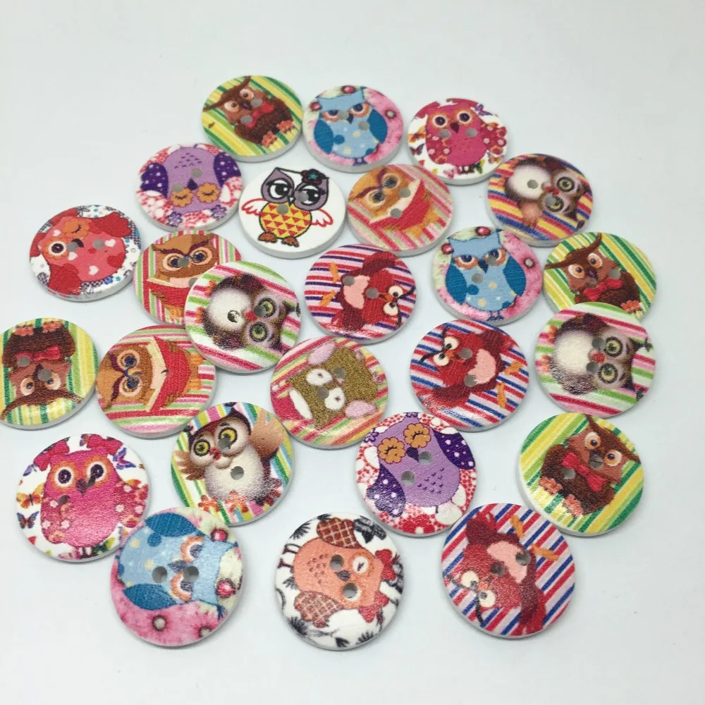 200 шт. деревянные пуговицы с рисунком совы 20 мм|20mm wood buttons|wooden buttonssewing buttons |