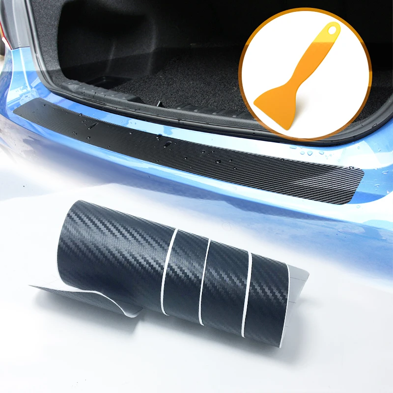 90*8,8 см углеродного волокна багажнике автомобиля защиты наклейка для Volkswagen VW Polo Passat B5 B6 CC Гольф 4 5 6 7 Touran T5 Tiguan Bora