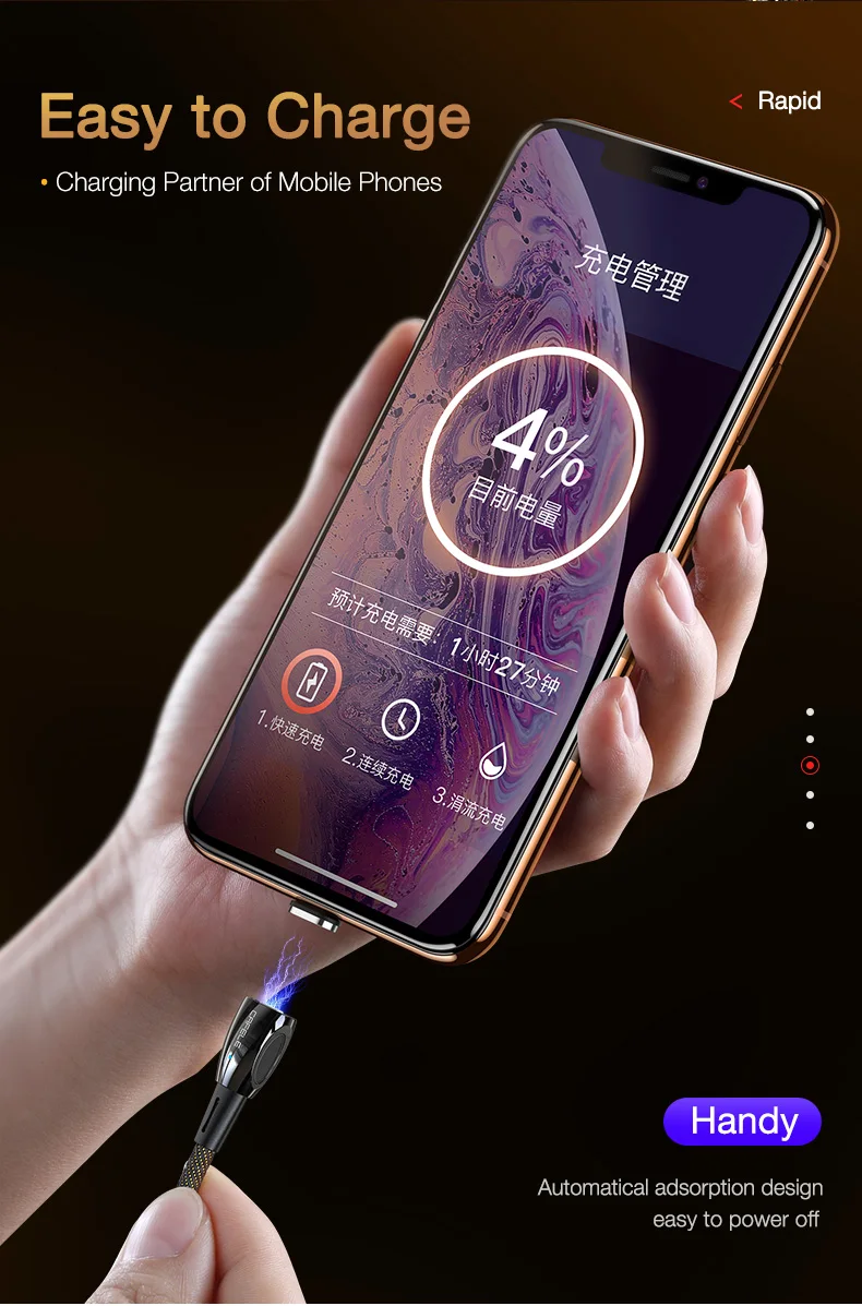 Cafele новейший QC 3,0 Магнитный Micro USB кабель для iPhone Магнитный usb type C зарядный кабель для Xiaomi huawei магнитное зарядное устройство
