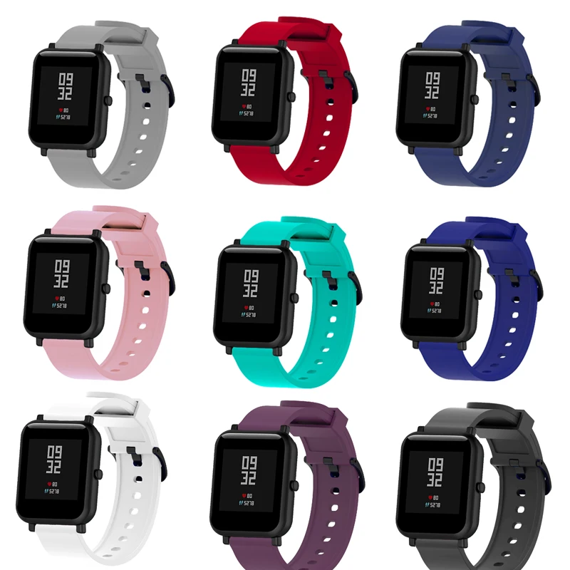 Силиконовый ремешок 20 мм для xiaomi amazfit bip lite спортивный браслет Samsung Galaxy watch active 42 Gear