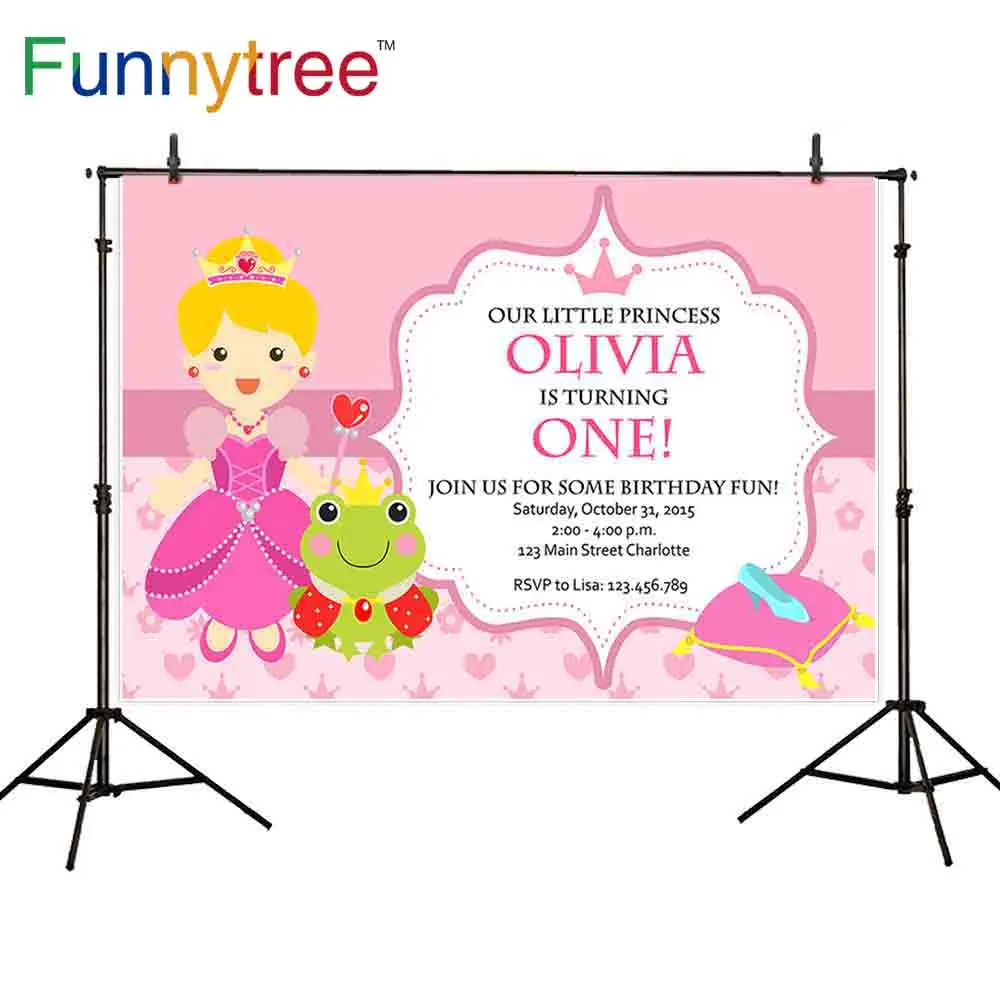 Фон Funnytree для фотосъемки Розовая Принцесса Лягушка принц с кристаллами Рамка