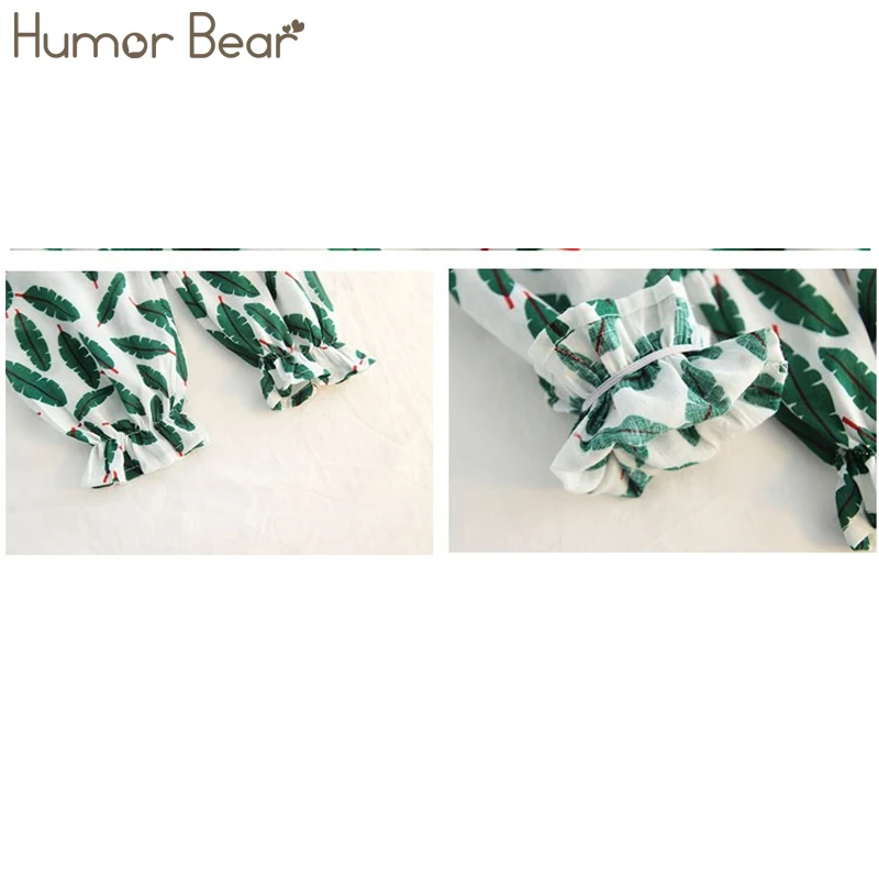 Humor Bear/Коллекция года; модные комплекты для девочек; Новая модная детская одежда; комплекты для маленьких девочек с рисунком листьев; Одежда для девочек; детская одежда