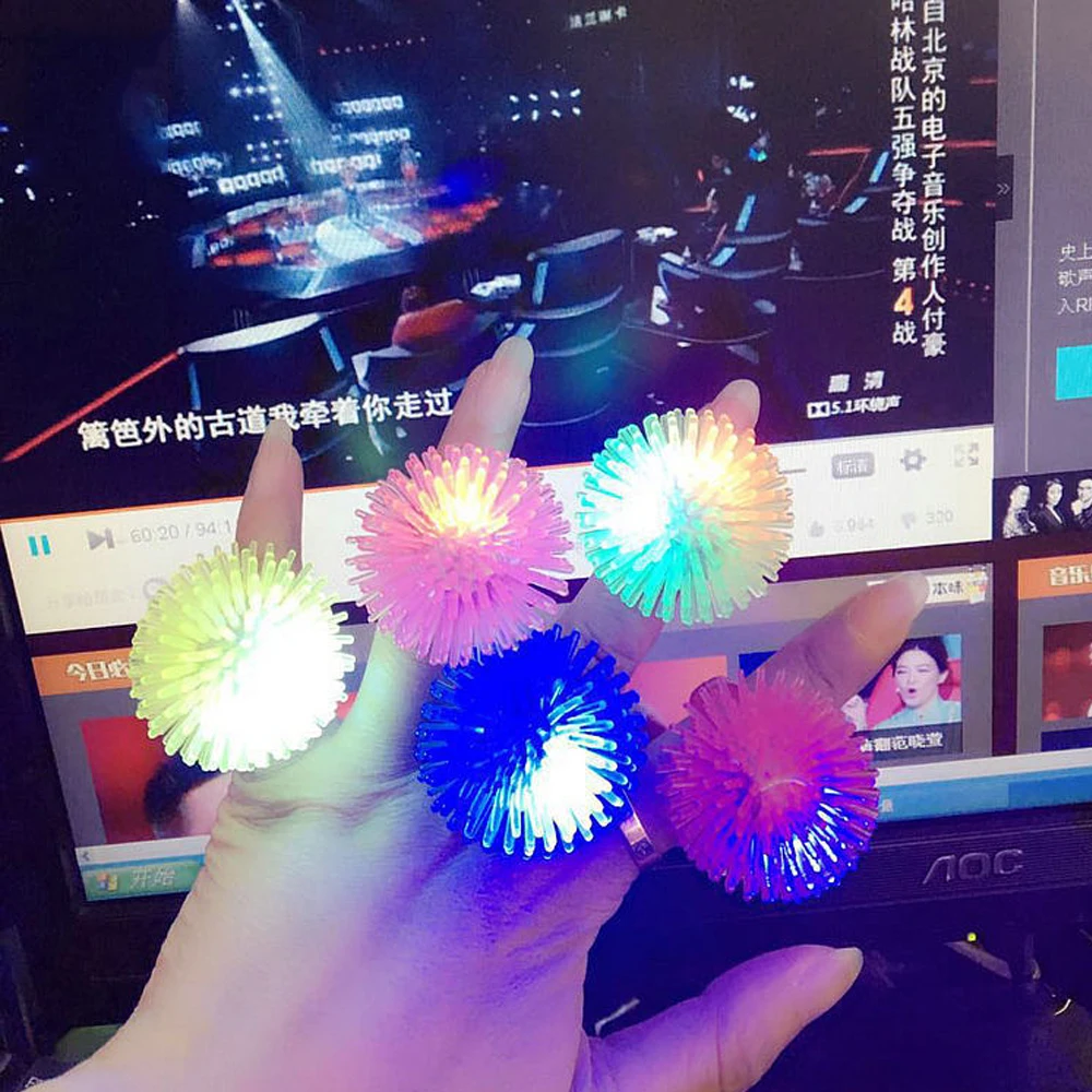 

LED Finger Light Toys Flashing Colorful Soft Jelly Led Finger Ring Glow in the dark Toys for Party Festival Xmas Halloween