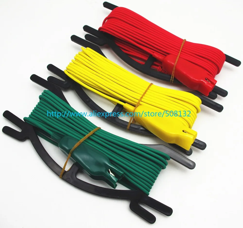 Набор тестовых проводов Красного/жёлтого/зеленого цвета + 2 заземления для