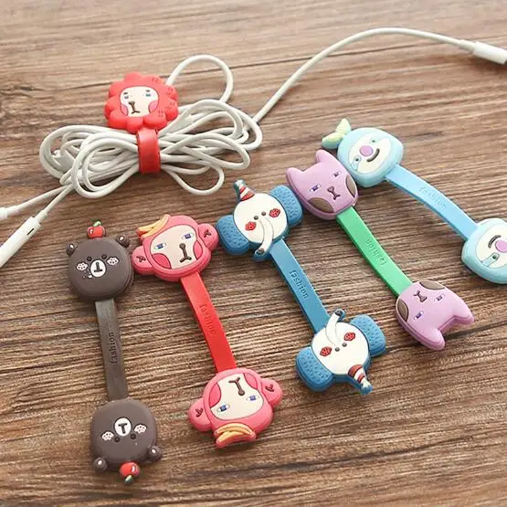 100 шт./лот мультяшный органайзер для кабеля защита намотки шнура держатель маркер