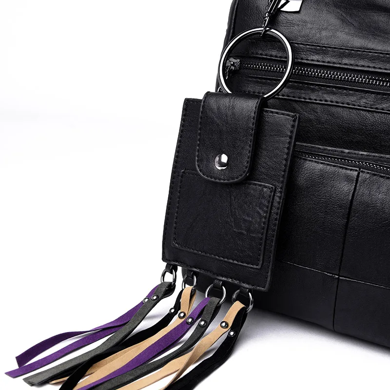 Мода 2019 Новый высокое качество бахрома Винтаж рюкзаки женский больше ёмкость