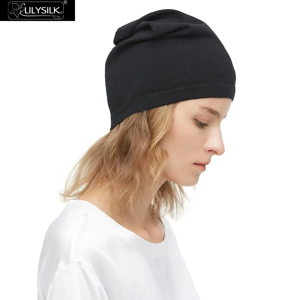 Шапка LilySilk из 100 шелка вязаная шапка с напуском дышащая тонкая женская и мужская