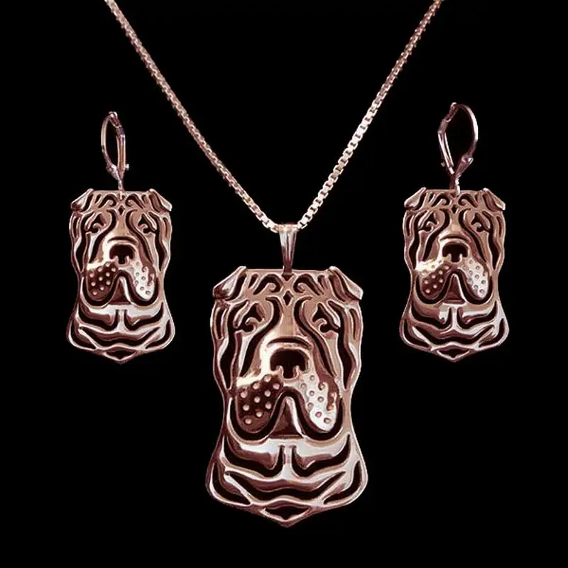 Женское китайское украшение Shar Pei набор украшений для влюбленных из сплава