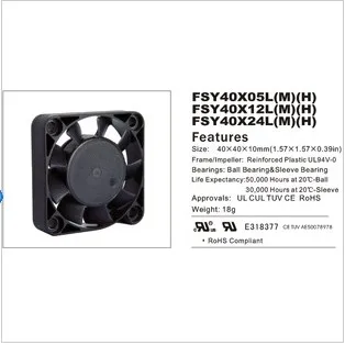 

DVR machine 4010 mute fan DC12VS oil 0.05A4200 turn 4 cm 4CM fan 40X40X10MM