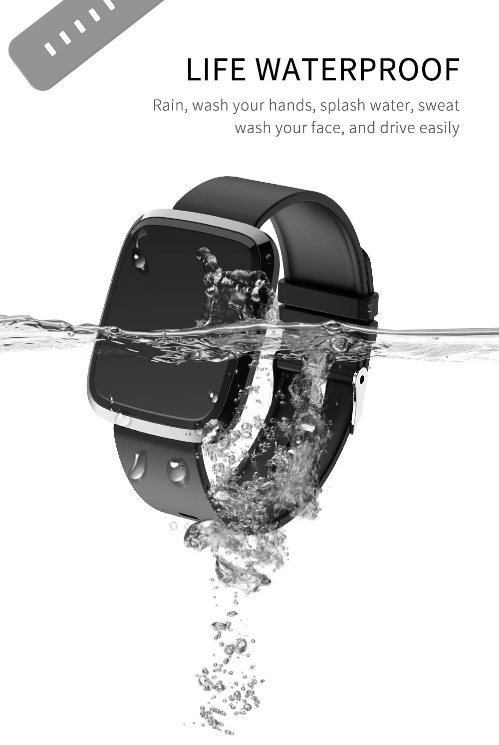 Сенсорный экран Bluetooth Водонепроницаемые Смарт часы Браслет фитнес трекер