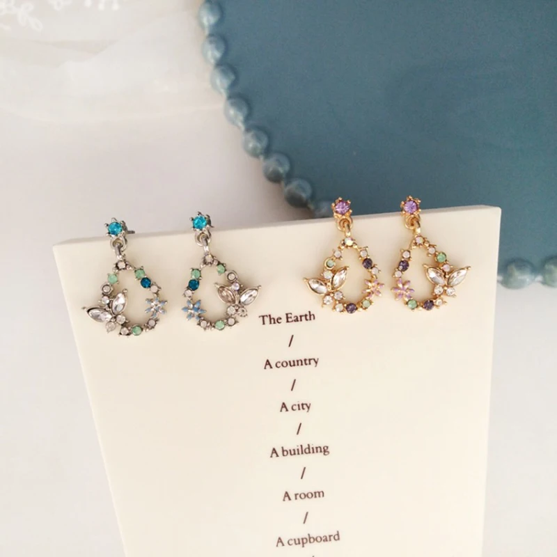 Женские очаровательные серьги клипсы с кристаллами в Корейском стиле без