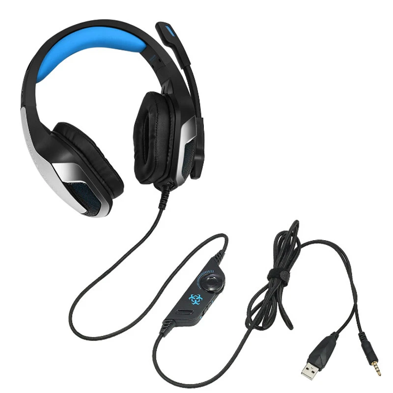 K1-B Игровые наушники Kotion EACH G2000 глубокий бас стерео Wit Mic светодиодный свет для PC Gamer& торговля; Новинка; удобная при ношении