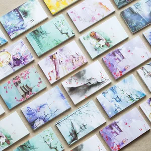 Записная книжка в старинном стиле, портативная бумажная записная книжка в китайском классическом стиле, мини-блокнот в стиле ретро, ежедневная книга для школьных подарков